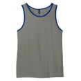 thumbnail image 5 of District Young Mens Cotton Ringer Tank DT1500-4XL (Grey/ Deep Royal), 5 of 6