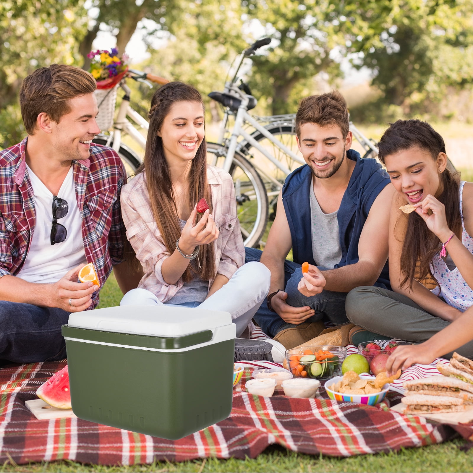 WORGEOUS Ice Retention Cooler Portable Outdoor Cooler Compact Small Cooler with Handle Insulated Lunch Box for Camping Picnic Beach and Travel (6L)