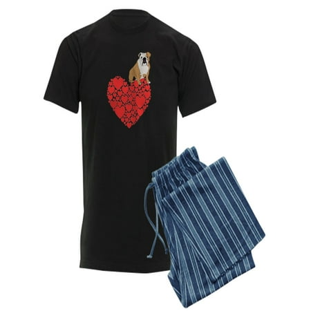 

CafePress - Bulldog Heart - Men s Dark Pajamas