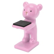 Bear Watch Stand Handcrafted Three Dimensional Modern Style Resin Watch Display Stand for Home Office Pink LMZ