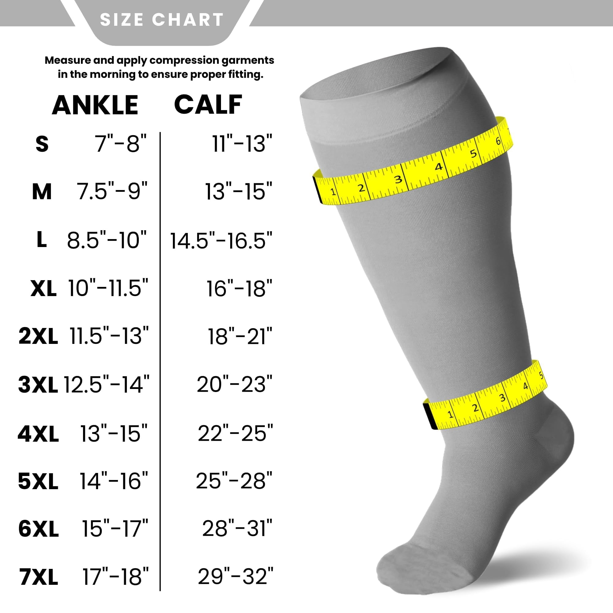 Mojo Compression Knee High Unisex 3 Pairs Graduated 20-30mmHg Gray, X-Large