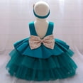 thumbnail image 6 of Girls' Party Dress Flower Wedding Dress Elegant Formal Dress Toddler Girls Net Yarn Embroidery Rhinestone Bowknot Birthday Party Gown Long Dresses Headband Suit 2-3 Years, 6 of 7