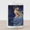thumbnail image 3 of Astrology Ceramic Toothbrush Holder, Aquarius Lady with Pail in the Sea Water Signs Saturn Mystry at Night Stars, Versatile Countertop for Bathroom, 4.5" X 2.7", Blue Dark Blue, by Ambesonne, 3 of 4