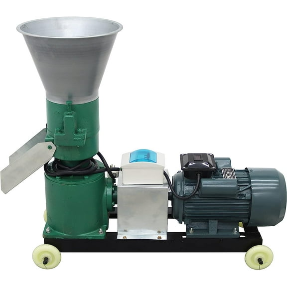 5mm Animal Pellet Feed Mill Grinder Maker Pellet Fodder Pelletizer for Farm Chicken Cow 150KG/H 220V