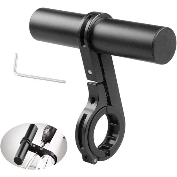 Extensor de extensión de manillar de bicicleta de 10 cm Soporte de manillar Soporte de montaje de extensión de abrazadera única para luz LED de bicicleta, GPS, teléfono, velocímetro negro