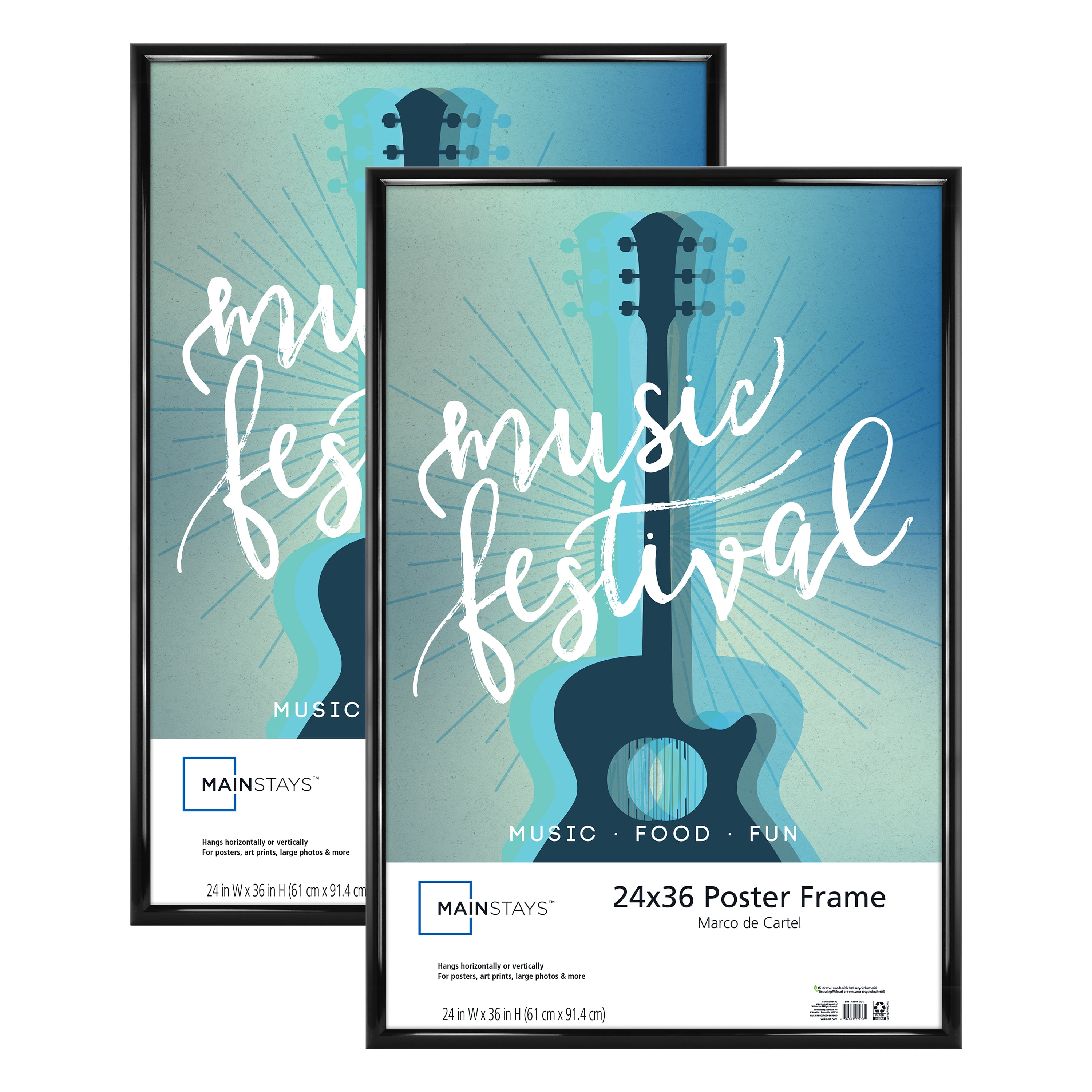 Mainstays 24x36 Trendsetter Poster and Picture Frame, Black Walmart