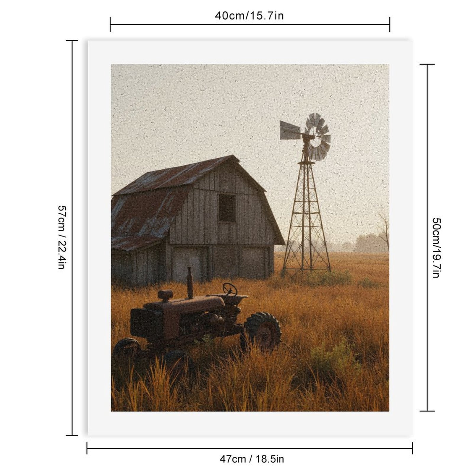 Paint by Numbers Kit for Adults, Vintage Tractor Barn Sunrise Rural Scene Paint by Numbers, Easy Paint by Numbers Kit for Adults Beginner, DIY Adult Paint by Number Kits on Canvas, Home Decor