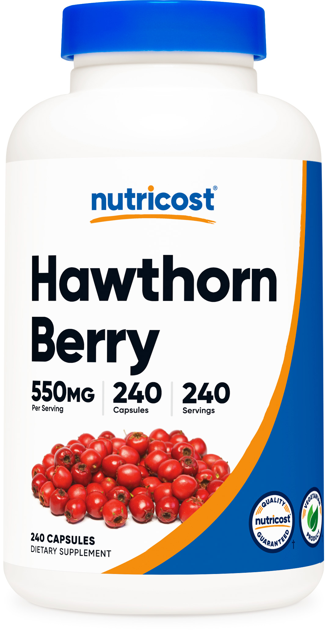 Nutricost Hawthorn Berry Capsules 550mg, 240 Capsules, Vegetarian