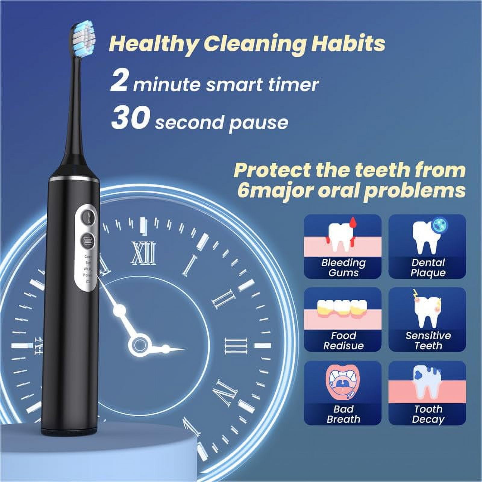 3 in 1 Electric Toothbrush with Water Flosser, Electric Toothbrush & Water Flosser Combo, Teeth Irrigator Cleaning Kit with 4 Modes, Portable Electric Toothbrush for Travel Home