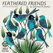 Feathered Friends 2022 Wall Calendar (Watercolor Bird Illustrations) by Geninne D Zlatkis