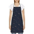 thumbnail image 2 of Naloa 1Pack Adjustable Bib Apron Waterdrop Resistant Cooking Kitchen Aprons for Women Men Chef, Copper-Gold Gloss Outline Lily Flower Print, 2 of 5