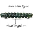 thumbnail image 2 of Angelstones Natural Green Moss Agate 8mm Round Beads Stretch Bracelet 7 Inch, 2 of 5