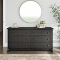 thumbnail image 5 of Pemberly Row Contemporary 6 Drawer Double Dresser in Washed Black, 5 of 7