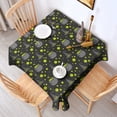 thumbnail image 2 of Halloween Square Tablecloth 42x42in(107x107cm) – Waterproof Polyester Printed Table Cover, Wrinkle Resistant & Washable for Kitchen Dining Picnic Party Decor, Pattern-V5-60, White, 2 of 6