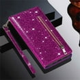 thumbnail image 5 of TECH CIRCLE for Samsung Galaxy A14 5G Case, Zipper Wallet Pocket Luxury Glitter Flip Kickstand Magnetic Card Slots Wrist Strap Protective Cover for Samsung Galaxy A14 5G Case 6.6" 2023,Purple, 5 of 5