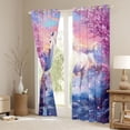 thumbnail image 3 of Erosebridal Chic Horse Black Out Curtains for Girls, Pink Cherry Blossoms Curtains Pack of 2 (42x63 Each), 3 of 6