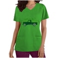 thumbnail image 3 of lcziwo St Patricks Day Scrub Tops for Women 2025 Fashion Irish Shamrock Medical Scrub Tops V Neck Short Sleeve Nursing Uniform Vacation Outfits Green XL Gifts for Mom, 3 of 7