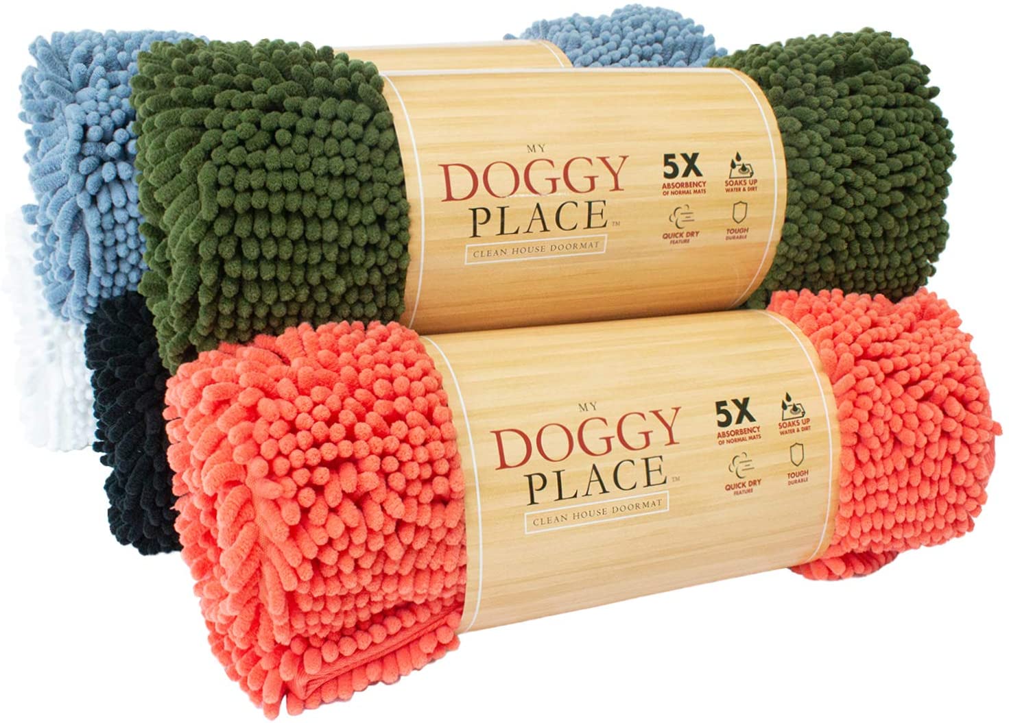 My Doggy Place Ultra Absorbent Microfiber Dog Door Mat, Durable, Quick Drying, Washable
