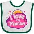 thumbnail image 3 of Inktastic I Love My Mamaw Grandchild Girls Baby Bib, 3 of 4