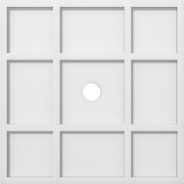 Ekena Millwork CMP20RK-02000 20 in. OD x 2 in. ID Square Rubik Architectural Grade PVC Contemporary Ceiling Medallion