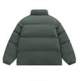 thumbnail image 3 of LpwkSSA Men's Down Jacket Winter Solid Color Warm Thickened Outdoor Stand Collar Coat Men Casual Loose Padded Clothing Green M, 3 of 3