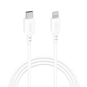 onn Lightning to USB-C Charging and Data Cable for iPhone, iPad, 3 ft, White