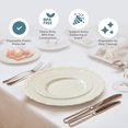thumbnail image 3 of Posh Setting Disposable Plastic Plates Set - Heavy Duty Vintage Plastic Plates - Ivory Vintage Disposable Dinnerware Sets with 30 Appetizer Plates & 30 Plastic Dinner Plates for Wedding (60 Pack), 3 of 6