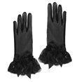 thumbnail image 4 of Abbraccia Ladies Lace Gloves Bow Decor Bridal Gloves Durable Full Finger Gloves Multifunction Costumes Gloves for Wedding Festive Opera Black, 4 of 10