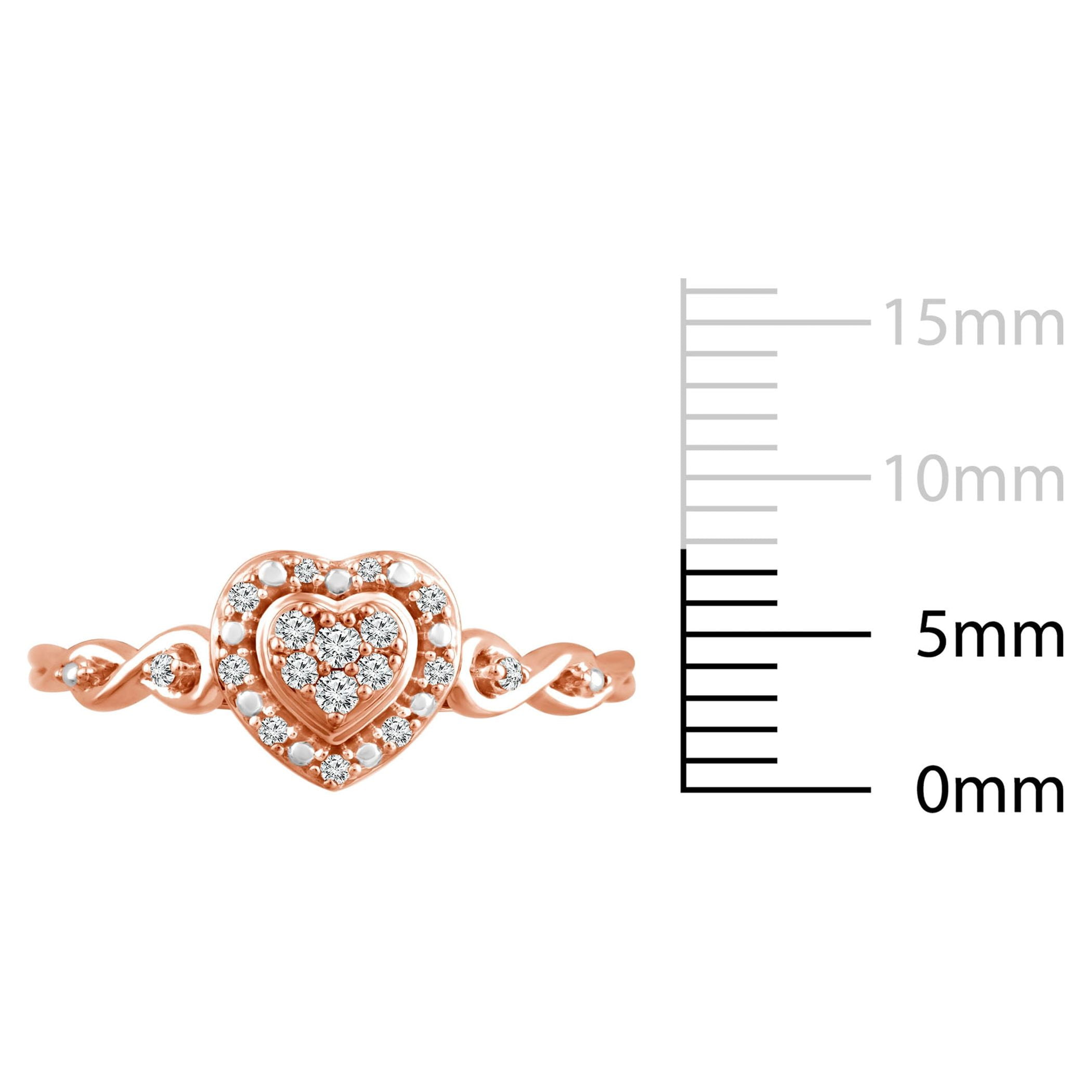 Color of Love Heart-Shaped Diamond Ring 1/10 ct. t.w in 10K Rose Gold