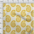 thumbnail image 3 of oneOone Cotton Poplin Light Yellow Fabric Asian Paisley Block Sewing Fabric By The Yard Printed Diy Clothing Sewing Supplies 56 Inch Wide, 3 of 4