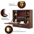 thumbnail image 6 of Gymax Wall Mounted Folding Laptop Desk Hideaway Organizer Storage Space Saver w/Drawer, 6 of 10