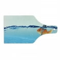 thumbnail image 1 of Goldfish Cutting Board, Small Fish with Ambitions of a Big Shark Business Concept, Decorative Tempered Glass Cutting and Serving Board, in 3 Sizes, by Ambesonne, 1 of 2