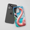 thumbnail image 3 of Flamingo For All iPhone Series Protective Phone Case Tropical Pink Blue Multi-color, 3 of 7