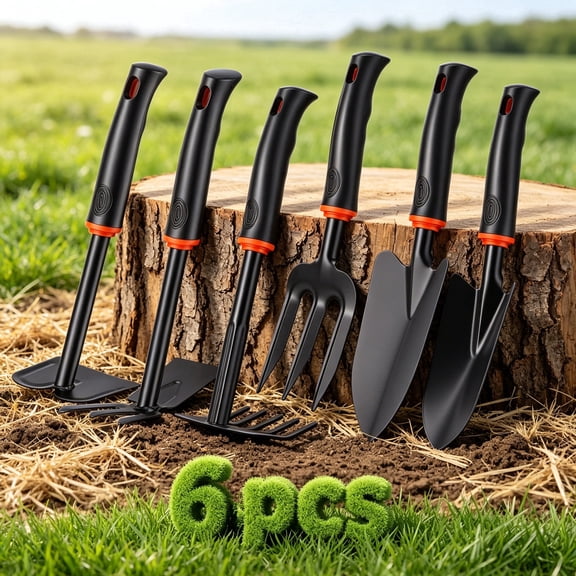 RELOIVE 5 Piece Garden Tool Set, Stainless Steel Gardening Tools with Anti-Slip Handles,Outdoor Hand Tools,Perfect for Planting, Weeding & Digging,Ideal Holiday Gift for Gardeners