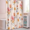 thumbnail image 5 of Shower Curtain Watercolor Spring Floral Shower Curtains for Bathroom Decor, Waterproof Polyester Shower Curtain Set with Hooks, Standard Size 72" x 72" Flowers Petals, 5 of 9