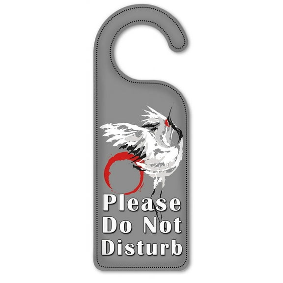 Do Not Disturb Door Knob Hanger Sign - Dancing Crane