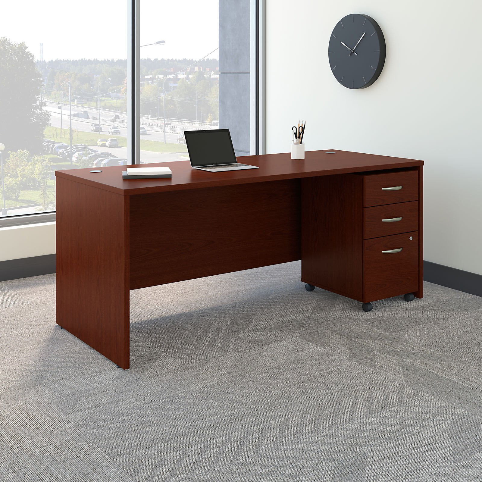 Bush Business Furniture Series C 72 In Office Desk With Mobile File Cabinet