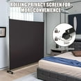 thumbnail image 4 of Nightcore Room Divider Single Privacy Screen, 73” Wide Rolling Room Divider Panel with Lockable Wheels, Woven Polyester Wall Screen for Bedroom, Office, School, Partition Room Dividers (Coffee), 4 of 9