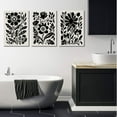 thumbnail image 4 of 3pcs Black Abstract Floral Botanical Canvas Wall Art Boho Minimalist Flower Posters Prints Paintings Black And Beige Modern Wall Decor Pictures for Farmhouse Bedroom Living Room Decorate Un, 4 of 5