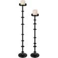 thumbnail image 2 of Black Metal Pillar Candle Holder 36" 29" Tall Decorative Taper Candle Stand Set of 2 Floor Candlestick Holder Large Metal Black for Christmas Halloween Living Room, 2 of 8