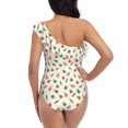 thumbnail image 5 of Sikiie Colorful Insect1 Print Women One Piece Swimsuits Tummy Control One Shoulder Bathing Suits Ruffle Swimwear, From S to XXL-X-Large, 5 of 6