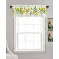 thumbnail image 3 of Yellow Lemon Kitchen Valances for Windows Farmhouse Linen Window Valance Curtain for Living Room Window Treatment Country Botanical Fruit Sage Green Striped Valance Rod Pocket Topper, 54 x 18 Inch, 3 of 6