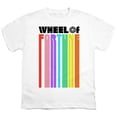 thumbnail image 2 of Popfunk Wheel of Fortune Logo Color Blend White Kids T Shirt for Youth Boys and Girls, White, Medium, 2 of 5
