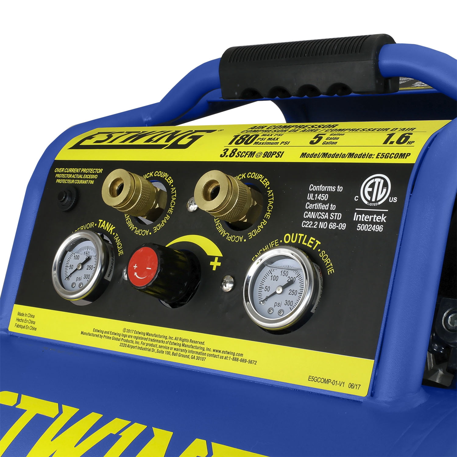 Estwing E5GCOMP 5 Gallon Quiet High Pressure Portable Air Compressor