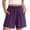 ZA-Purple-shorts for women, variant on Cotton Linen Shorts for Women Drawstring Elastic Waist Loose Shorts Lace Patch Solid Casual Shorts for Summer Beach