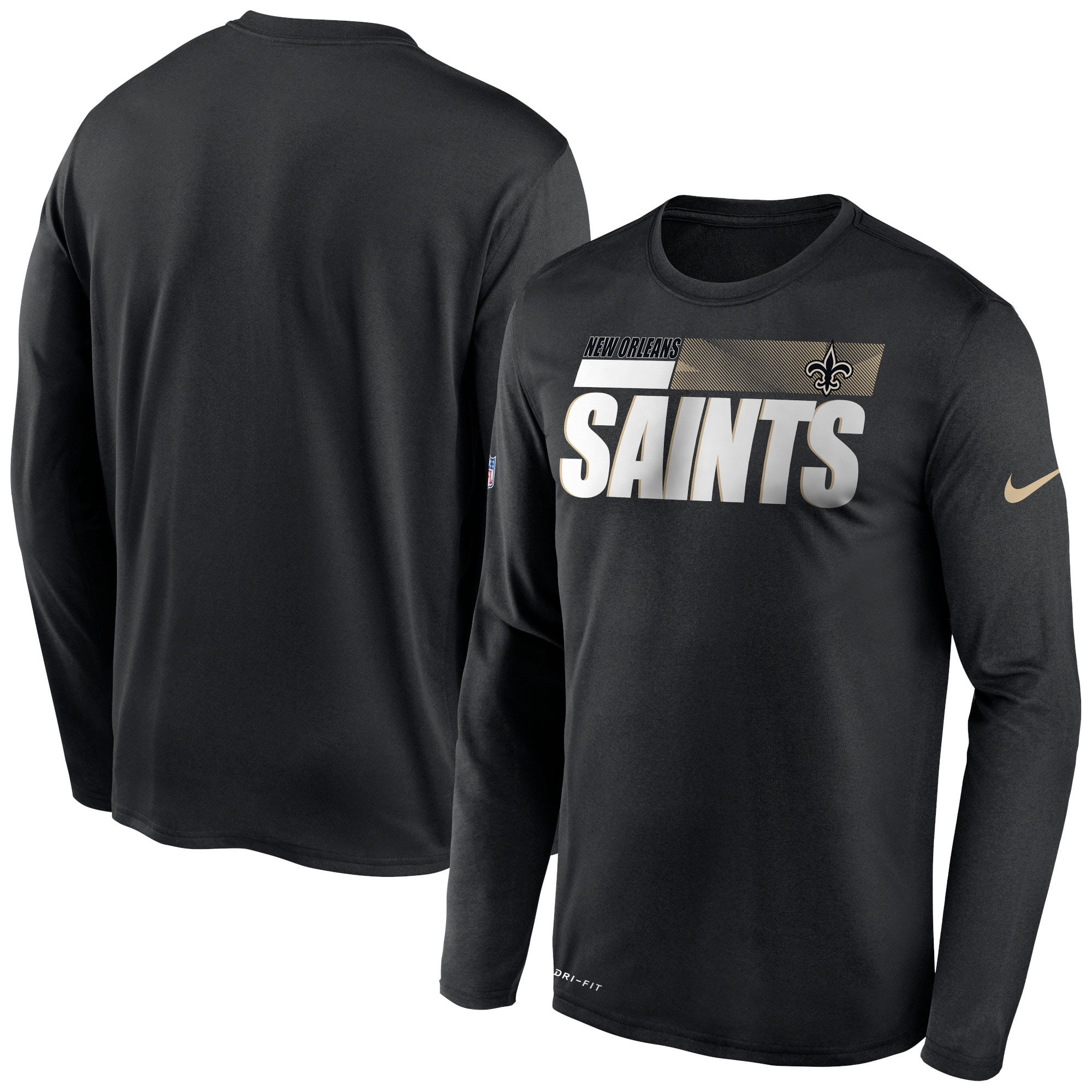 آلان دو بوتون New Orleans Saints Nike Legend Essential Lock Up Long Sleeve Performance T-Shirt Black الوان الماك بوك