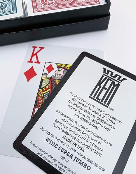 KEM Arrow Jumbo Index Playing Cards Poker Size Red Blue 2 Deck Set