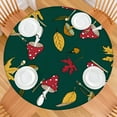 thumbnail image 2 of Backed Round Tablecloth with Botanical Mushroom and Psychedelic Trippy Mushroom Designs, Waterproof and Scratch-Resistant Vinyl, Elastic Edge Fit for Dining, Picnic, Patio, 2 of 6