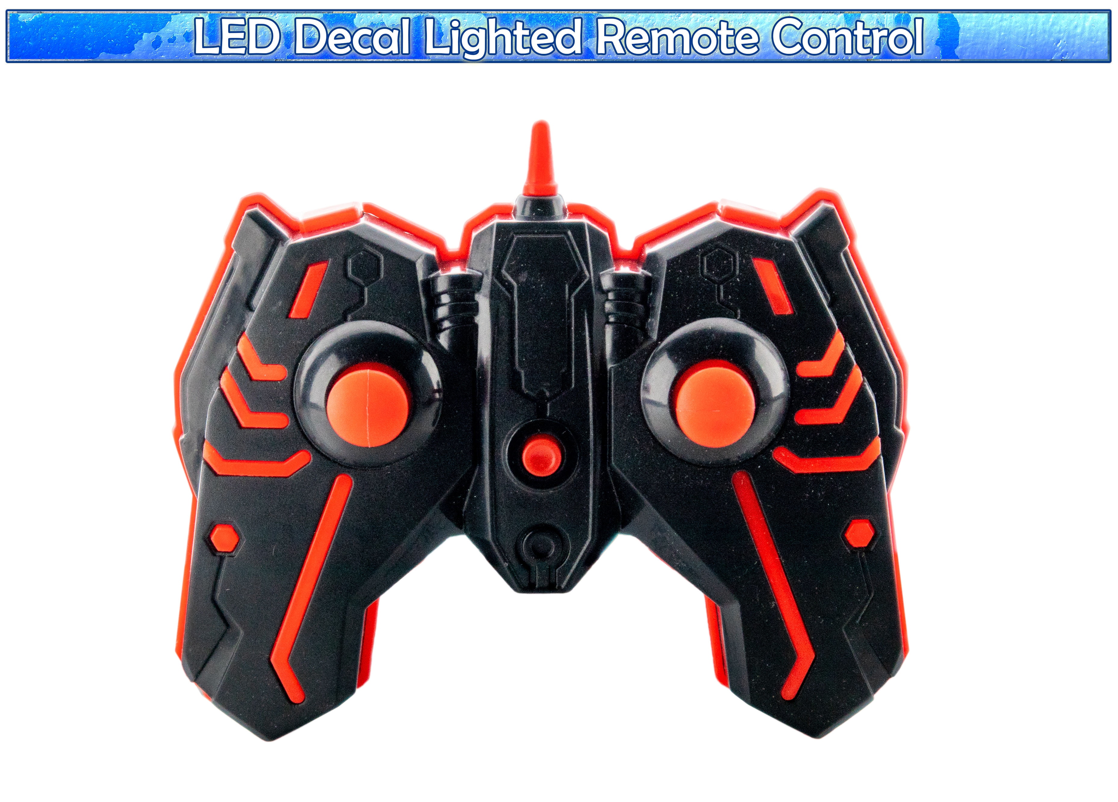 RC Remote Control Car w/ Steam Jet Exhaust LED Light Up - AWD 2.4GHZ Fast Truck - LED Decal Light Up Race Car Toy & Remote Fog Mist Car - RED