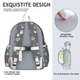 thumbnail image 5 of Grey Dog Paw Footprint Backpack for School,Cute School Bag,Schoolbag with Adjustable Shoulder Straps & Padded Back,13.4"x11"x4.7", 5 of 6